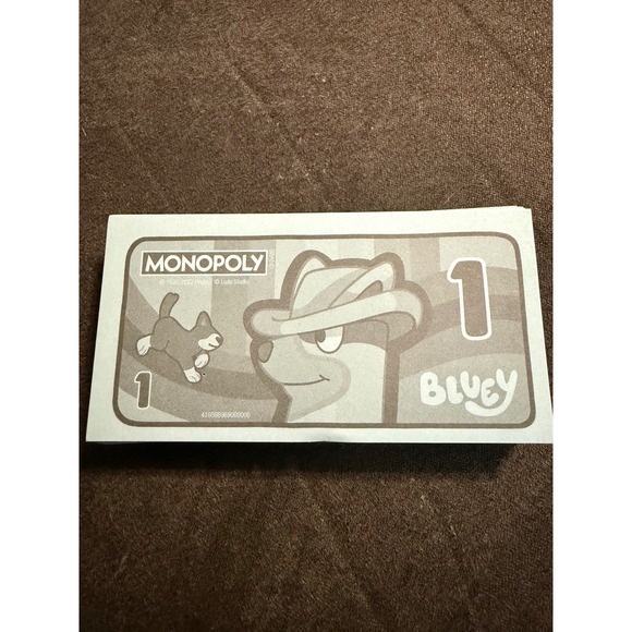 Hasbro Other - Bluey Monopoly Junior Replacement Money Stack $1‎ Bills Board Game Parts